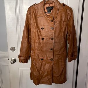Terry Lewis 100% Genuine Leather Coat (cognac)